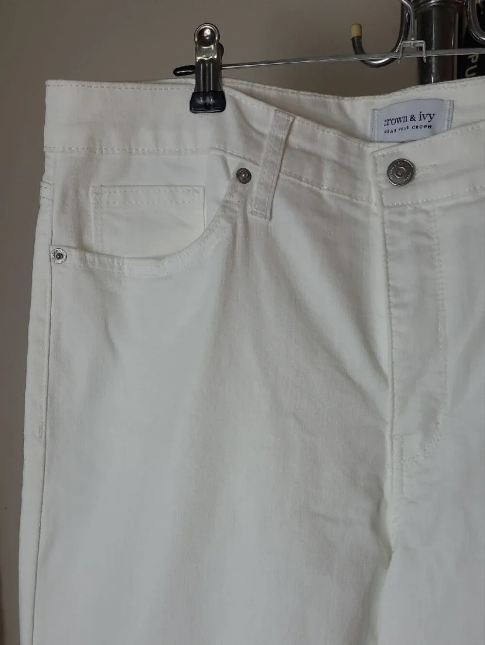 crown & ivy White Women's Pants